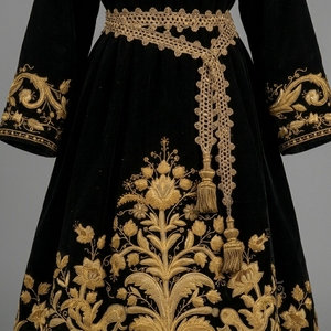 Túnica de terciopelo bordada con lingotes de oro, lujosa vestimenta religiosa bordada a mano, vestido ceremonial con estatua de santo católico - Product Image 3