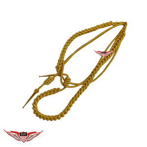 Aiguillette Cérémonielle Dorée Tressée, Cordon d'Épaule Aiguillette Torsadé avec Embout Métallique Doré - Product Image 1