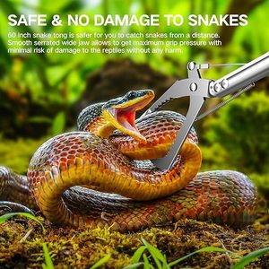 Professional Collapsible Snake Tongs Reptile Catcher Stick Rattlesnake <b>Grabber</b> Pick Up Handling <b>Tool</b> Safe Snake Tong Heavy Duty - Product Image 4