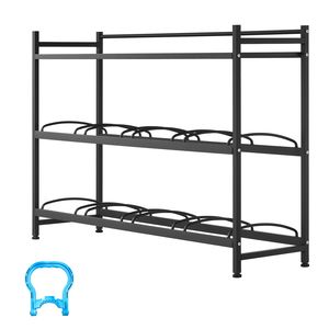 Heavy Duty 3 Tier 4 Row <b>Water</b> Jug <b>Holder</b> for 8 <b>Bottles</b> Metal & PC 5 Gallon <b>Bottle</b> Rack Organizer - Product Image 1