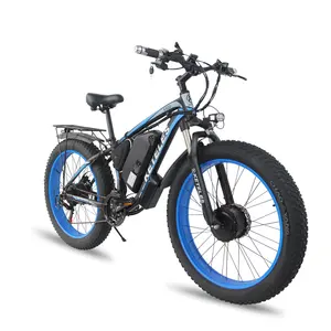 最新款双电机2000W 23AH锂电池两轮驱动电动自行车26 "x4.0" 胖轮胎电动自行车