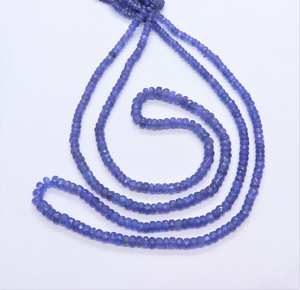 Cuentas facetadas de tanzanita natural AAA de 3-6 mm, cuentas de piedras preciosas de tanzanita, cuentas de tanzanita para la fabricación de joyería. - Product Image 1