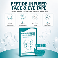 Patchs oculaires en coton infusés de peptides, de niacinamide et de caféine, anti-rides et anti-poches, vente en gros