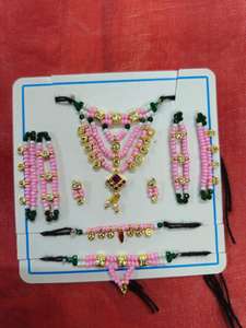 Conjunto de Joyería Religiosa Artesanal de Radha Krishna, Chapado en Oro de Imitación, Collar y Cinturón para Danza - Product Image 2