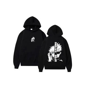 Sudadera con Capucha de Alta Calidad Estilo Anime Gojo Satoru, Corte Regular, Forro Polar Grueso para Invierno, 100% Algodón, ODM OEM, Unisex - Product Image 2