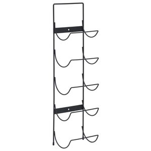 Porte-vin mural en fer noir pour 5 bouteilles, accessoire élégant pour bar à domicile - Product Image 2