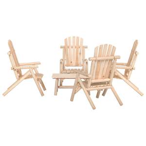 Ensemble de salon de jardin en bois d'épicéa massif, durable et de taille moyenne, aspect naturel et durabilité - Product Image 1