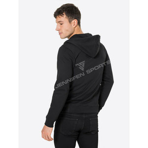Vente en gros fabricant : Sweat à capuche zippé oversize en molleton 100% coton 350 GSM, noir vintage streetwear hip-hop, qualité supérieure pour l'hiver - Product Image 3