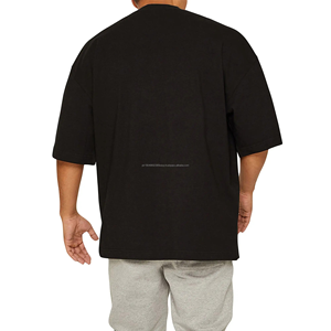 เสื้อยืดโอเวอร์ไซส์คุณภาพสูง พิมพ์โลโก้ฟรี แห้งเร็ว ผ้าฝ้าย สำหรับผู้ชายตัวใหญ่ เสื้อยืดสีแดง ไซส์พลัส - Product Image 3