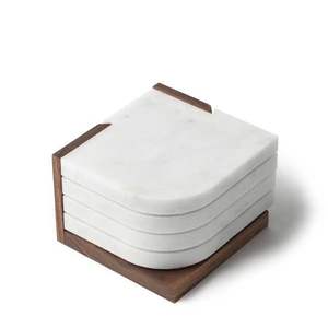 Ensemble de 4 sous-verres décoratifs de style classique, de haute qualité et à bas prix, en marbre de qualité supérieure d'Inde, pour hôtels. - Product Image 3