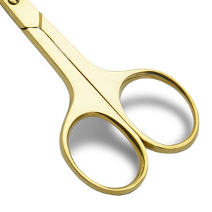 Tijeras para Cutículas de Acero Inoxidable Curvadas de Excelente Calidad al por Mayor, con Mitad Chapada en Oro y Mitad Recubierta de Titanio, para Manicura y Pedicura - Product Image 4