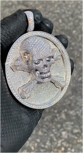 Colgante de Moissanita Hip Hop con Calavera 3D, Collar con Medalla Redonda, Plata 925, Colgante de Moissanita Personalizado - Product Image 5