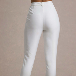 Pantalones de chándal anchos para mujer con botones decorativos, estampado de logo, pantalón largo, pantalones cargo de punto grueso, pantalón lavado - Product Image 5