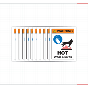 B2B Warning Hot Surface Safety Decal Danger Broken Saw Blade Cuts Risk Sign Wear Protective Gloves Labels Pack - Product Image 2