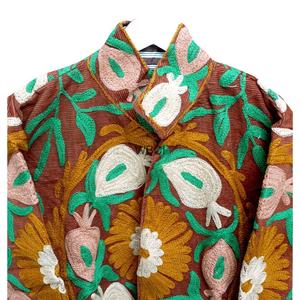 เสื้อแจ็คเก็ตผ้าฝ้ายถักลายดอกไม้ ระบายอากาศได้ดี คอทรงโอ แขนยาว สำหรับฤดูใบไม้ร่วงและฤดูหนาว แบบยูนิเซ็กซ์ ปักลายสำหรับผู้หญิง - Product Image 5