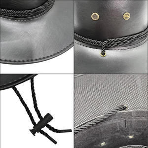 Sombrero de Vaquero Occidental Vintage Hecho a Mano con Cuero Genuino para Senderismo, Equitación, Viajes y Moda - Product Image 5