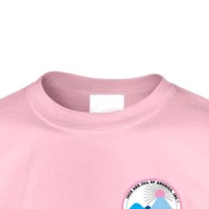 Camiseta Rosa de Manga Corta con Cuello Redondo para Adolescentes, con Diseño Gráfico Pequeño en Vinilo, para la Escuela, Uso Diario, Ropa Cómoda para la Calle - Product Image 2