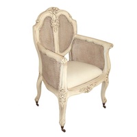Chaise de salon en rotin Style français chaise en bois canne avec roues chaise latérale pour meubler reproduction antique meubles de maison