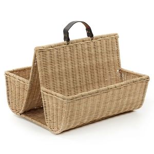 Panier porte-journaux, panier organisateur de magazines, panier de rangement en rotin, organisateur de rangement en osier, panier porte-revues, décoration intérieure - Product Image 6