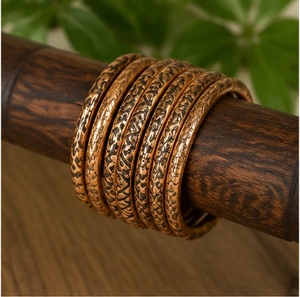 Unisex Handcrafted Tribal Copper Cuff Bracelet Vintage <b>Engraved</b> Pattern Open <b>Bangle</b> - Product Image 6
