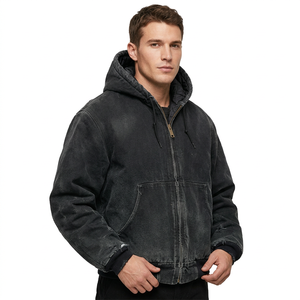 Sudadera con capucha para hombre, de invierno, con logotipo personalizado en la parte delantera, desgastada, con agujeros rotos, estilo vintage, lavada, de corte holgado, antiencogimiento, con bolsillo - Product Image 1