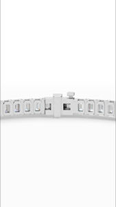 Pulsera de tenis atemporal con diamantes de laboratorio de corte esmeralda, oro de 14K, joyería fina de lujo, proveedor mayorista - Product Image 4