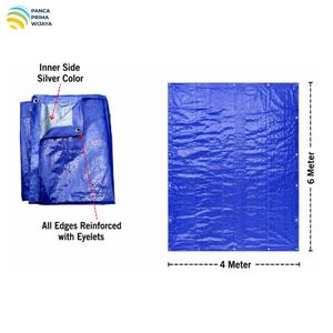 High Quality Blue Silver PE Tarpaulin <b>Sheet</b> 4x6m 150 GSM Waterproof UV Resistant Heavy Duty <b>Plastic</b> Tarp Cover - Product Image 2