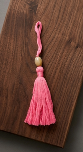 Pink Fabric <b>Tassel</b> With Bead Hanging Decor Bohemian Style Indoor Home Decor Living Room Accessory - Product Image 1