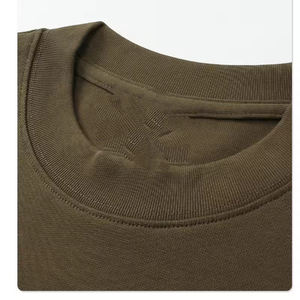 เสื้อยืดคอกลมแขนยาวทรงโอเวอร์ไซส์สำหรับผู้ชาย สีพื้น ผ้าถัก สไตล์ลำลอง - Product Image 5