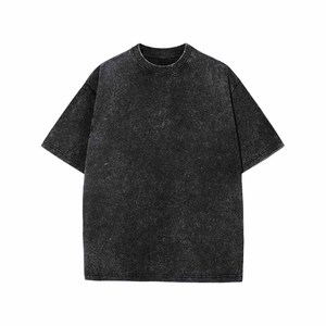 เสื้อยืดโอเวอร์ไซส์ผู้ชาย ผ้าฝ้ายทรงหลวม สไตล์วินเทจ ลุคซักยืด เสื้อยืดแขนสั้นลำลองสำหรับผู้ชาย - Product Image 3