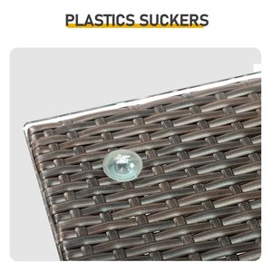 Tavolino Moderno Quadrato in Vimini con Piano in Vetro per Esterni - Product Image 5