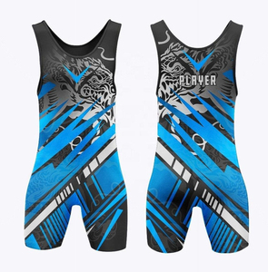 Singlet de Lucha Personalizado por Sublimación, Uniforme de Lucha Profesional Transpirable de Spandex para Hombres y Jóvenes, con Estampado de Lobo, para Entrenamiento - Product Image 4