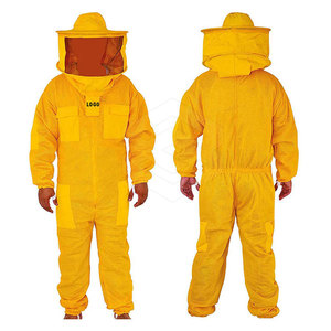 SALVA LEATHER Yellow Casual Full Body Beekeeping <b>Suit</b> with Ventilated Hood and Mesh Face Shield for Four Seasons Use - Product Image 5