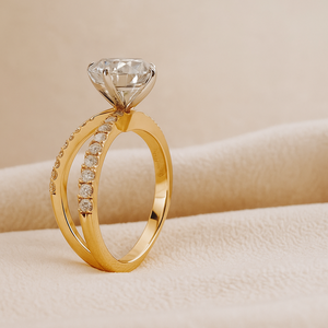 Anillo de Compromiso SHREERAJ SOLITAIRE de Oro Sólido de 14K con Diamante de Corte Brillante, Engaste de Garra, Certificado IGI, Estilo Moderno, Regalo de Boda - Product Image 3