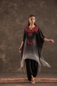 Heavy Embellished Ombre <b>Kaftan</b> Set <b>Black</b> - Product Image 3