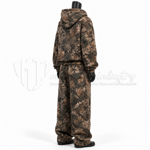 Ensemble de survêtement unisexe en coton épais 100 %, sweat à capuche à manches longues coupe classique et pantalon large, style streetwear décontracté 2 - Product Image 5