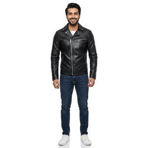 Chaqueta de cuero genuino con diseño profesional y efecto desgastado para hombre, abrigo de invierno de alta calidad con chaqueta de lona recubierta para hombre - Product Image 4