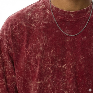 Camiseta de hombre con logo personalizado, corte casual y regular, lavado ácido, transpirable, de secado rápido, estampada, 100% algodón. - Product Image 4