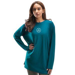 Camiseta Deportiva de Manga Larga para Mujer, Color Azul Océano, Transpirable, de Secado Rápido, Ligera, para Gimnasio, Fitness, Running y Entrenamiento - Product Image 1