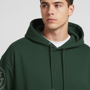 SHH INDUSTRIES Custom Rhinestone <b>Star</b> Winter Hoodie 100% Cotton Oversized Pullover Streetwear Sweatshirt Premium Quality OEM - Product Image 3