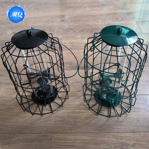 Mangeoire à oiseaux suspendue extérieure en métal de qualité supérieure <span class=keywords><strong>Cage</strong></span> à oiseaux sauvage de style classique à l'épreuve des écureuils avec toit pour jardin et cour pour salon - Product Image 3