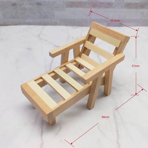 Sillón de Madera en Miniatura, Escala 1:12, Muebles para Casa de Muñecas, Sillón de Madera Natural sin Acabado, Decoración DIY para Mayores de 14 Años - Product Image 3