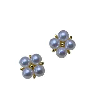 Pendientes de Perlas de Agua Dulce Naturales de 3-4 mm, Perfectamente Aurora de Zhuji, Impecables, de Alto Brillo, Pequeños y Frescos, Plata S925, Moda - Product Image 5