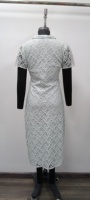 Robe midi en dentelle avec col Peter Pan et boutons sur le devant, robe fourreau décontractée d'été à manches courtes avec poches