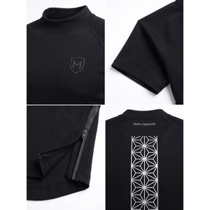 T-shirt Techwear personnalisé avec logo pour homme, 240 g/m², maille Scuba Spacer sans couture, imperméable, zippé, streetwear, jusqu'à 6XL, fabrication OEM - Product Image 4