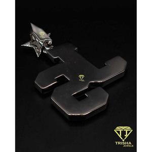 Luxury JS <b>Initial</b> Pendant Featuring Brilliant Cut VVS Lab Grown Diamonds Rhodium 925 Sterling <b>Silver</b> Hip Hop Statement <b>Necklace</b> - Product Image 2