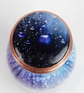 Botella de Cobre de Lujo con Impresión de Gotas de Agua Azules, Textura Refrescante, Perfecta para Uso Diario, Viajes, Oficina, Gimnasio, Yoga - Product Image 2