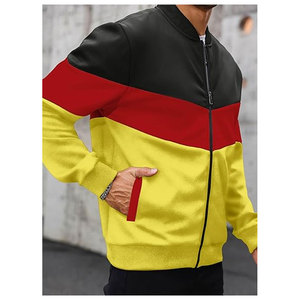 เสื้อแจ็คเก็ตบุรุษน้ำหนักเบา แจ็คเก็ตบอมเบอร์ลำลอง เสื้อโค้ทวาร์ซิตี้แบบมีสีตัดกัน แฟชั่นสตรีทแวร์ทันสมัย สวมใส่สบาย ระบายอากาศได้ดี - Product Image 4