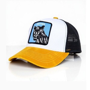 Nouvelle casquette trucker en maille avec logo animal personnalisé, blanc, noir, jaune, réglable, unisexe, décontractée, printemps-été, design 6 panneaux - Product Image 1