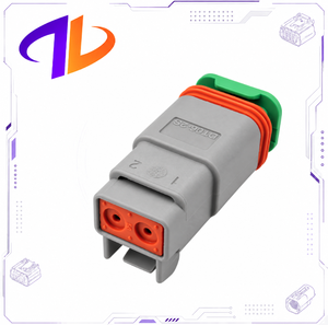 Carcasa de Conector Automotriz Impermeable Compatible con DT06-2S-E003, 2 Pines, Cobre, 3A, 12V, para Contactos de Enchufe, Color Negro, Serie DT - Product Image 1